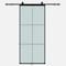 Renin Lexington Frosted Glass Metal Barn Door with Installation Hardware Kit 37 in. KMCTLXF-37BL-E - alternate 1